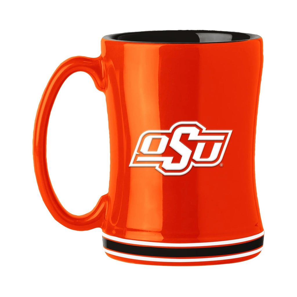 Oklahoma State Cowboys Coffee Mug 14oz Sculpted Relief Team Color - Logo Brands