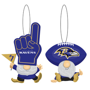 Baltimore Ravens Ornament Gnome Fan 2 Pack - Evergreen Enterprises