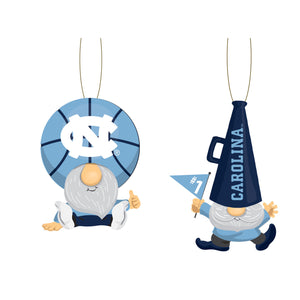 North Carolina Tar Heels Ornament Gnome Fan 2 Packk - Evergreen Enterprises