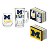 Michigan Wolverines Drink Set Boxed 17oz Stemless Wine and 16oz Tankard - Evergreen Enterprises