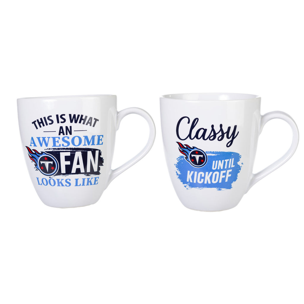 Tennessee Titans Coffee Mug 17oz Ceramic 2 Piece Set with Gift Box - Evergreen Enterprises