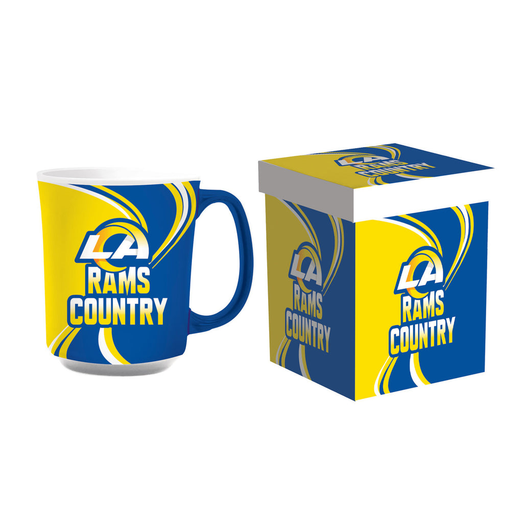 Los Angeles Rams Coffee Mug 14oz Ceramic with Matching Box - Evergreen Enterprises
