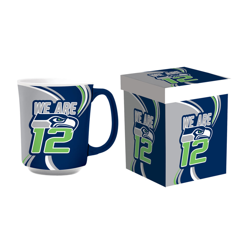 Seattle Seahawks Coffee Mug 14oz Ceramic with Matching Box - Evergreen Enterprises