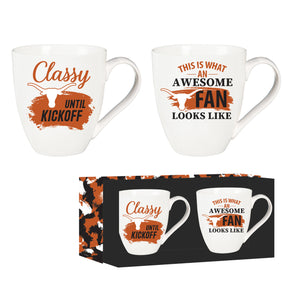 Texas Longhorns Coffee Mug 17oz Ceramic 2 Piece Set with Gift Box - Evergreen Enterprises