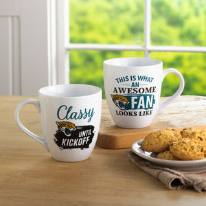 Jacksonville Jaguars Coffee Mug 17oz Ceramic 2 Piece Set with Gift Box - Evergreen Enterprises