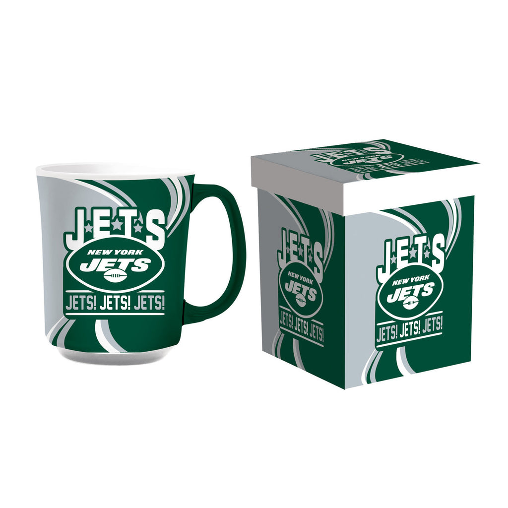 New York Jets Coffee Mug 14oz Ceramic with Matching Box - Evergreen Enterprises