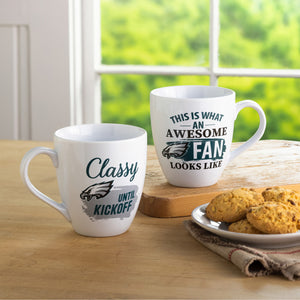 Philadelphia Eagles Coffee Mug 17oz Ceramic 2 Piece Set with Gift Box - Evergreen Enterprises