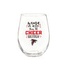Atlanta Falcons Glass 17oz Wine Stemless Boxed - Evergreen Enterprises