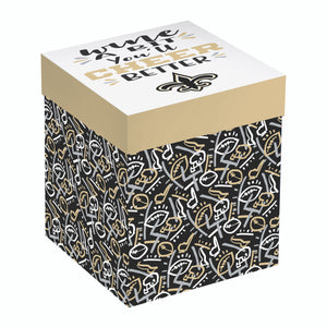 New Orleans Saints Glass 17oz Wine Stemless Boxed - Evergreen Enterprises