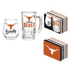 Texas Longhorns Drink Set Boxed 17oz Stemless Wine and 16oz Tankard - Evergreen Enterprises