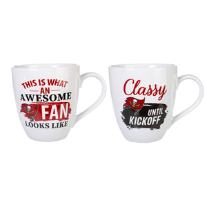 Tampa Bay Buccaneers Coffee Mug 17oz Ceramic 2 Piece Set with Gift Box - Evergreen Enterprises