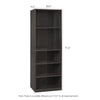 JAYA Simply Home 5-Shelf Bookcase, CC Espresso - Furinno