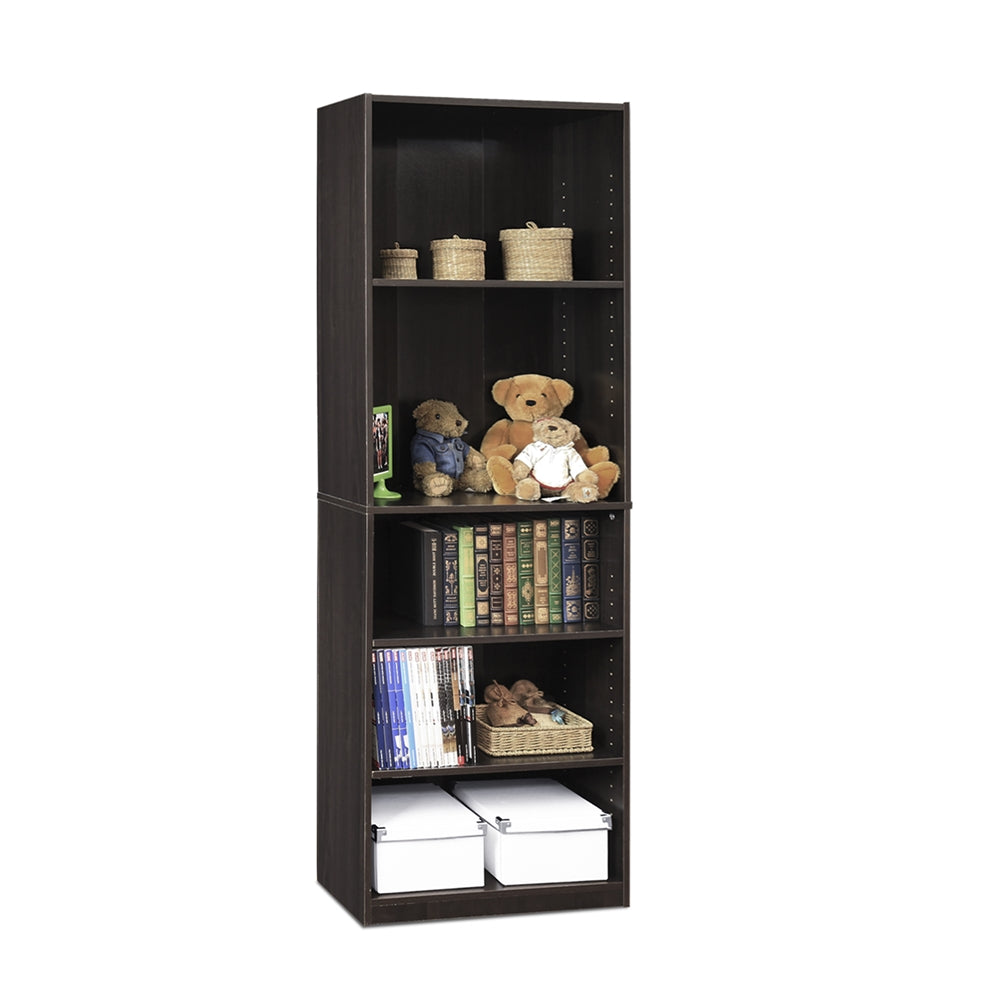 JAYA Simply Home 5-Shelf Bookcase, CC Espresso - Furinno