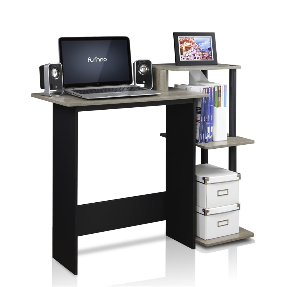 Efficient Home Laptop Notebook Computer Desk, Oak Grey/Black - Furinno
