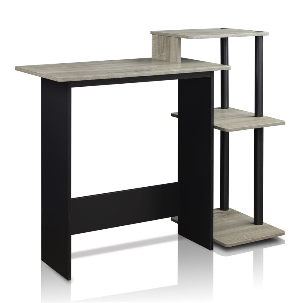Efficient Home Laptop Notebook Computer Desk, Oak Grey/Black - Furinno