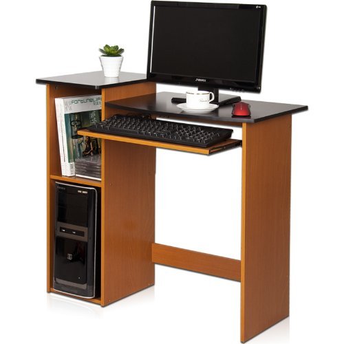 Econ Multipurpose Computer Writing Desk, Light Cherry/Black - Furinno