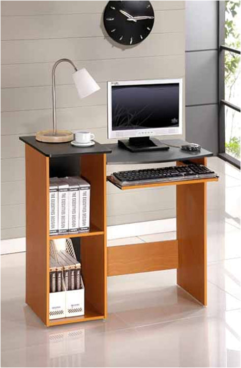 Econ Multipurpose Computer Writing Desk, Light Cherry/Black - Furinno