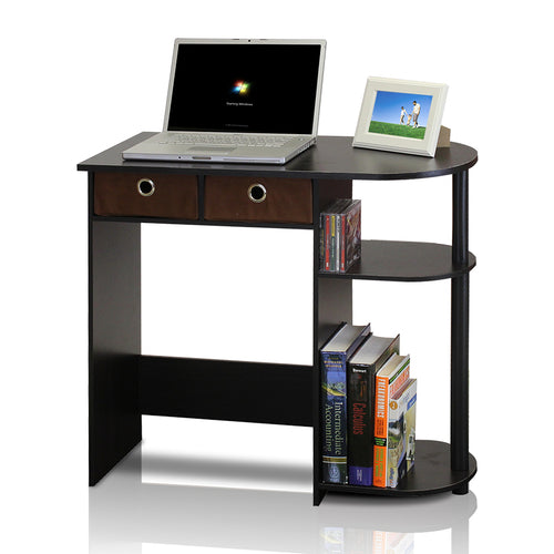 Go Green Home Laptop Notebook Computer Desk/Table, Espresso/Black/Brown - Furinno