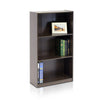 Basic 3-Tier Bookcase Storage Shelves,Dark Brown - Furinno