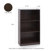 Basic 3-Tier Bookcase Storage Shelves,Dark Brown - Furinno