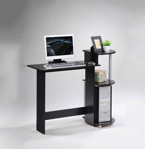 Compact Computer Desk, Black/Grey - Furinno