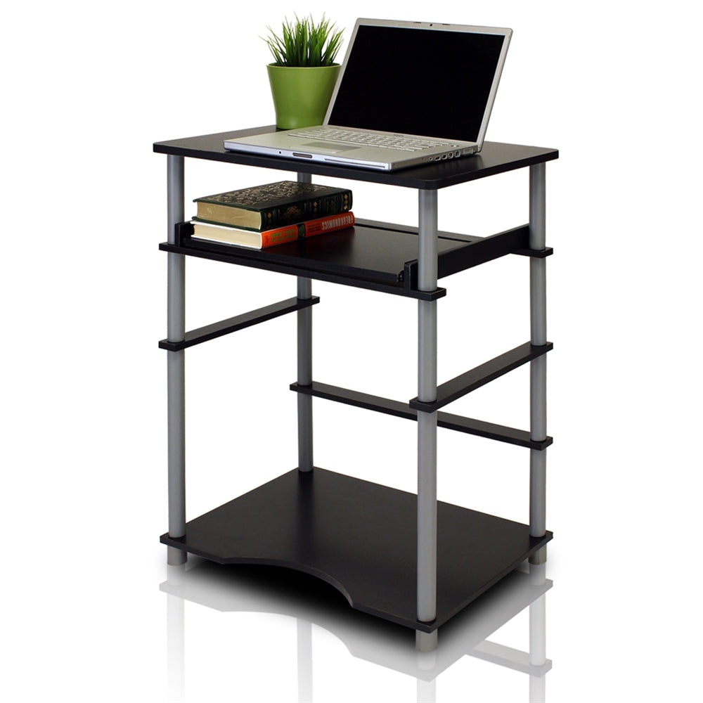Home Laptop Notebook Computer Desk, Black/Grey - Furinno