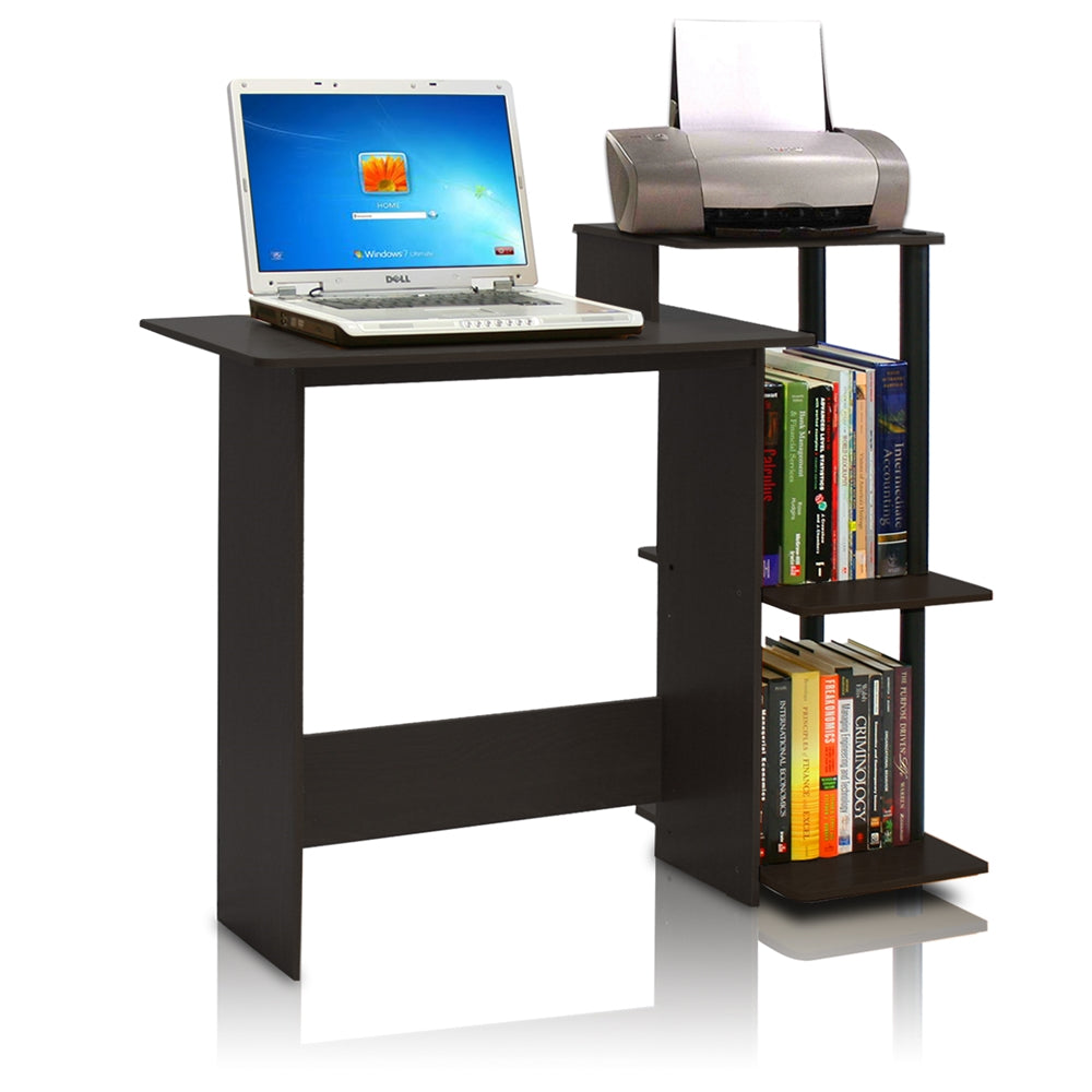 Efficient Home Laptop Notebook Computer Desk, Espresso/Black - Furinno