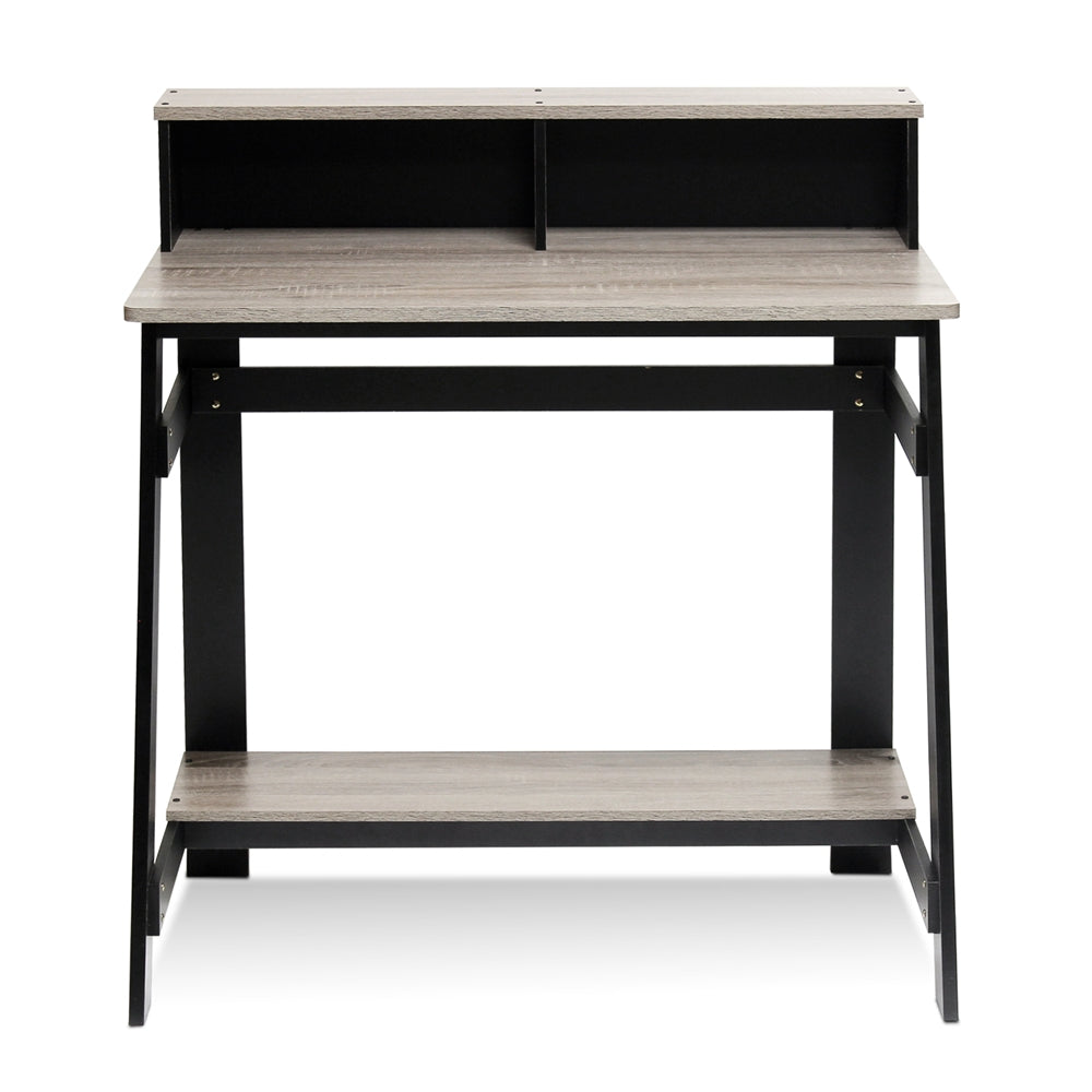 Simplistic A Frame Computer Desk, Black/French Oak Grey - Furinno