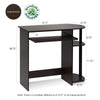 Simplistic Easy Assembly Computer Desk, Dark Brown - Furinno
