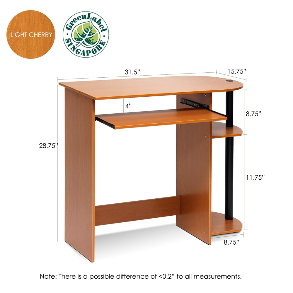 Easy Assembly Computer Desk, Light Cherry - Furinno