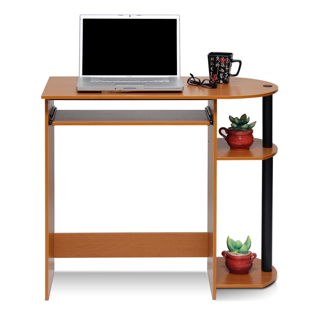 Easy Assembly Computer Desk, Light Cherry - Furinno