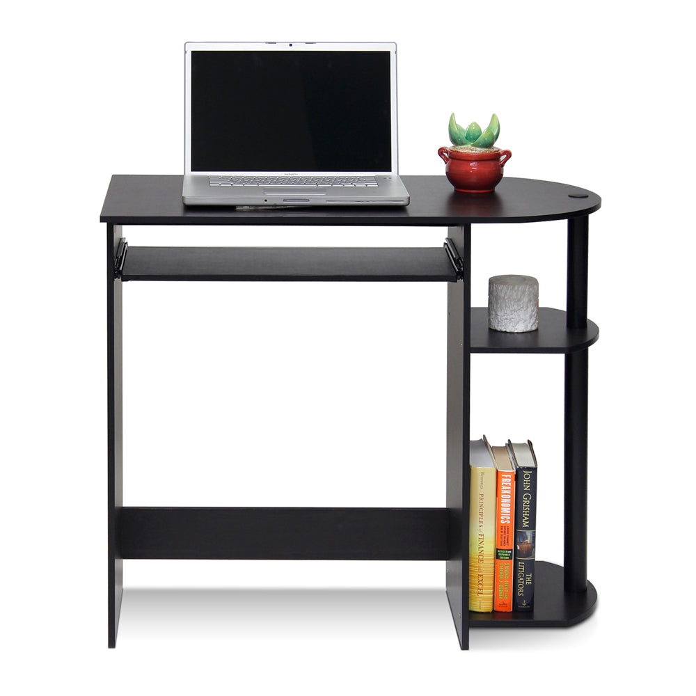 Easy Assembly Computer Desk, Espresso - Furinno