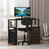 Furinno 15111 JAYA Simplistic Computer Study Desk with Bin Drawers, Columbia Walnut/Black/Dark Brown
