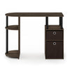 Furinno 15111 JAYA Simplistic Computer Study Desk with Bin Drawers, Columbia Walnut/Black/Dark Brown