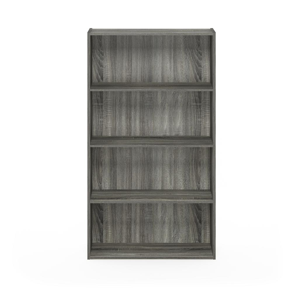 Furinno Pasir 4 Tier Open Shelf, French Oak Grey