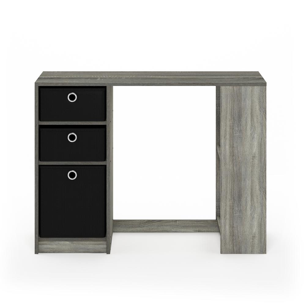 Furinno 15110 JAYA Modern Computer Study Desk, French Oak Grey/Black