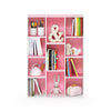 Furinno 11-Cube Reversible Open Shelf Bookcase, White/Pink