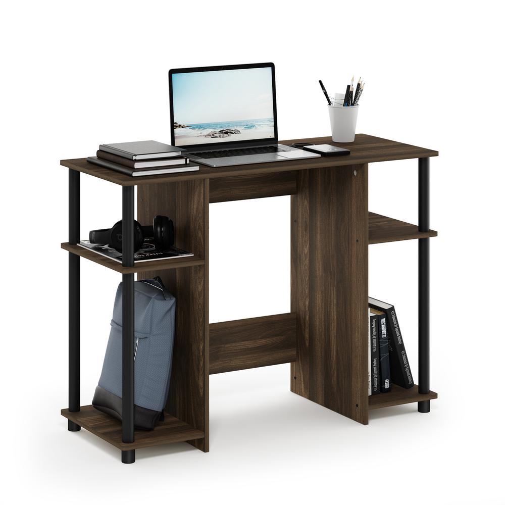 Furinno 15112 JAYA Compact Computer Study Desk, Columbia Walnut/Black