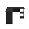 Furinno L-Shape Desk with Stainless Steel Tubes, Americano