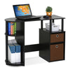 15111 JAYA Simplistic Computer Study Desk with Bin Drawers, Espresso - Furinno