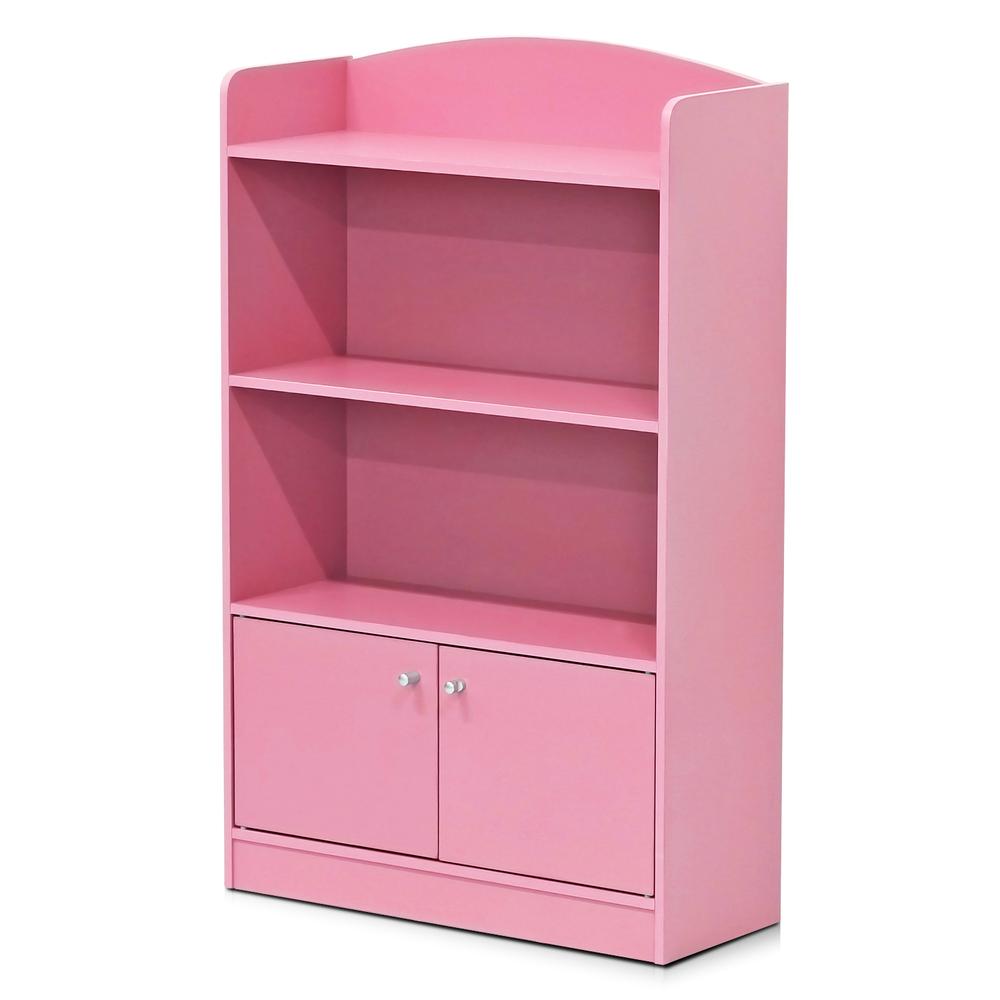 KidKanac Bookshelf with Storage Cabinet, Pink - Furinno