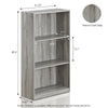 Furinno Basic 3-Tier Bookcase Storage Shelves, French Oak Grey, 99736GYW