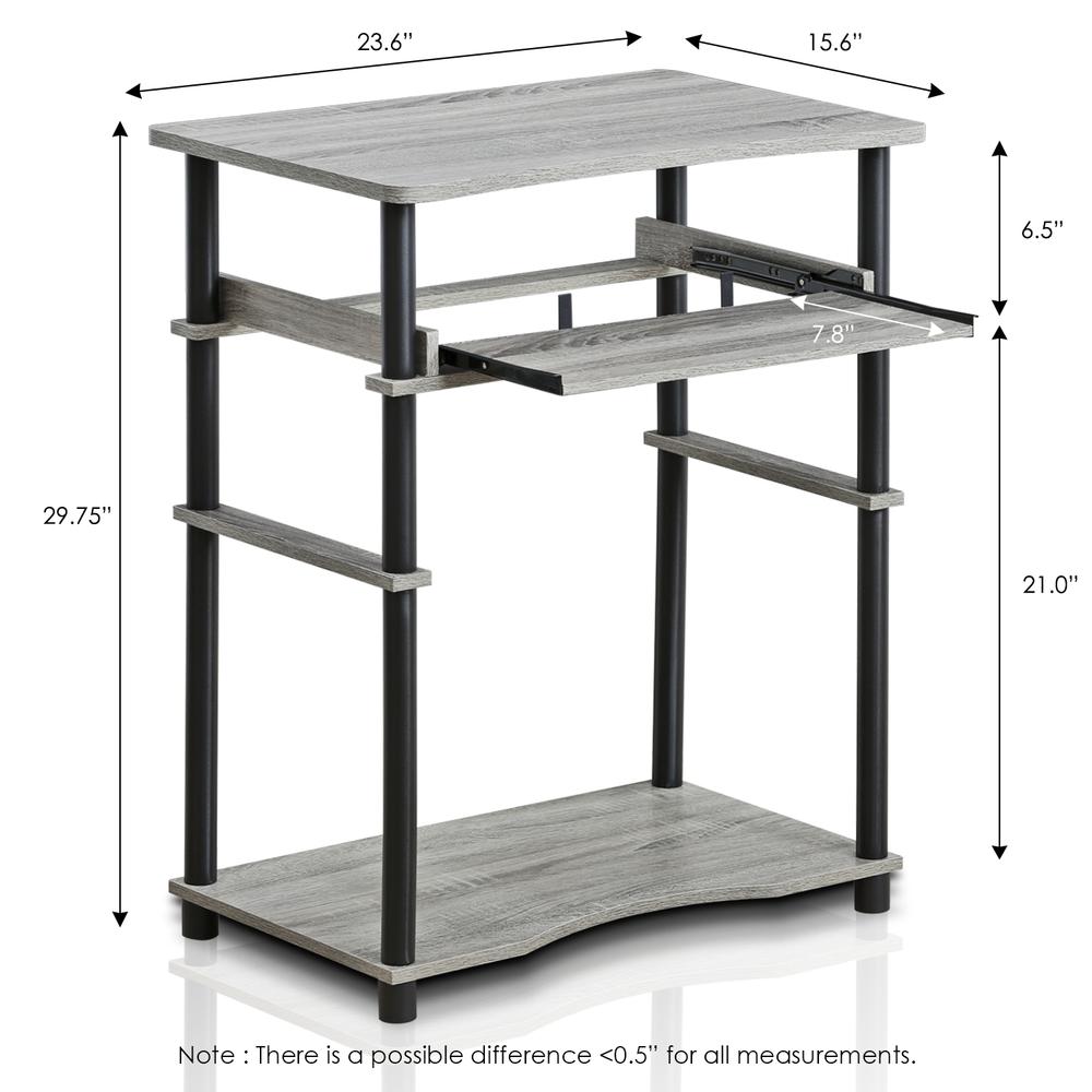 Furinno 10016GYW/BK Home Laptop Notebook Computer Desk, French Oak Grey/Black
