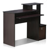 Furinno Econ Multipurpose Home Office Computer Writing Desk w/Bin, Dark Walnut, 12095DWN