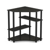 Turn-N-Tube Space Saving Corner Desk with Shelves, Espresso/Black - Furinno