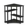 Turn-N-Tube Space Saving Corner Desk with Shelves, Espresso/Black - Furinno
