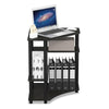 Turn-N-Tube Space Saving Corner Desk with Shelves, Espresso/Black - Furinno