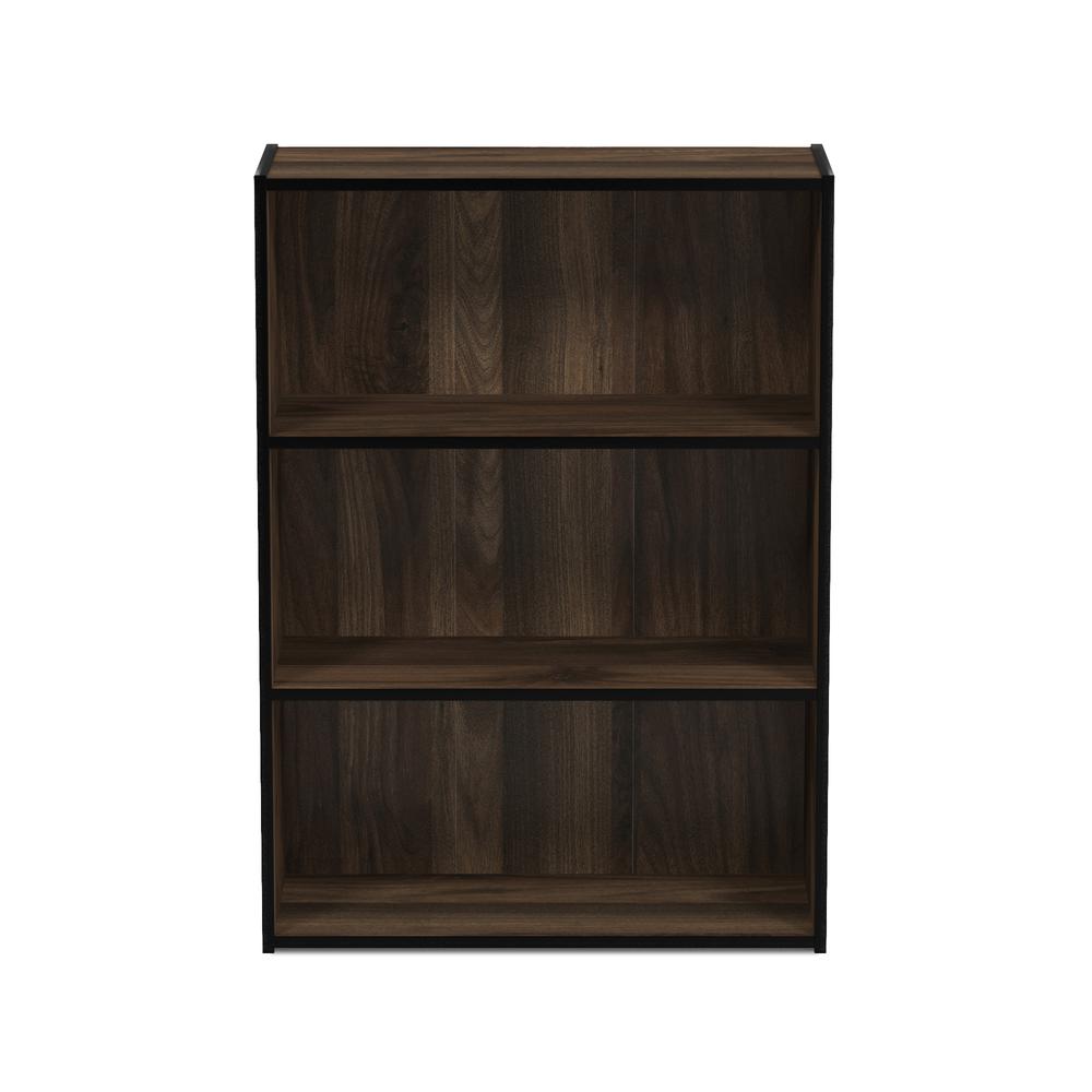Furinno Pasir 3 Tier Open Shelf Bookcase, Columbia Walnut, 11208CWN