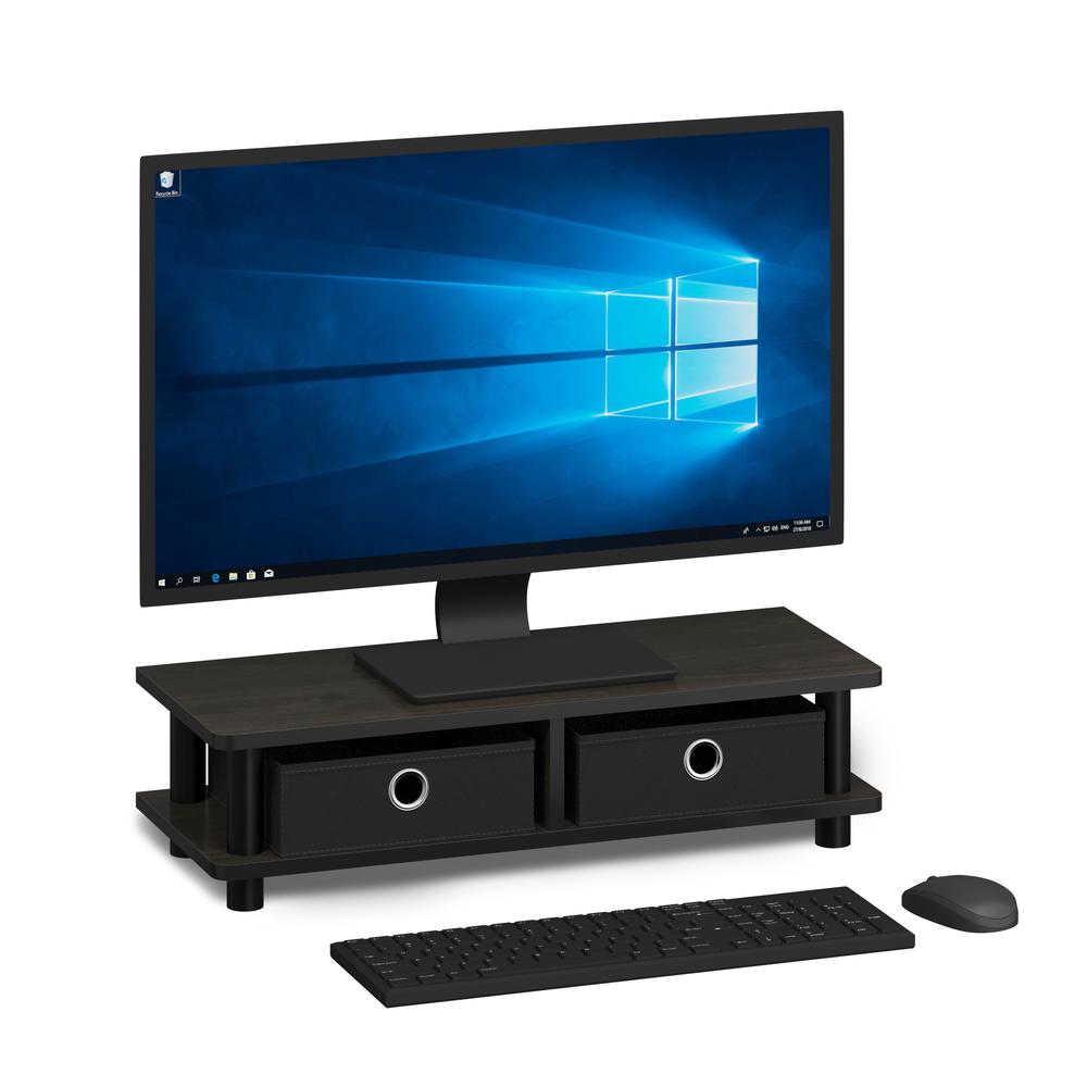 Turn-N-Tube Monitor Stand, Espresso/Black - Furinno