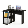 Abbott L-Shape Desk with Bookshelf, Espresso/Black, 17092EX/BK - Furinno